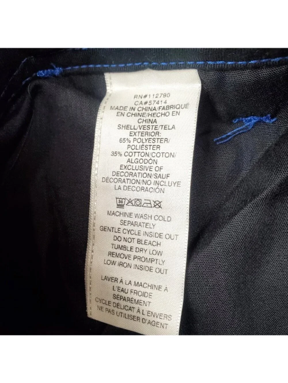 True Religion Cargo Pants Jet Black Pacific Blue Stitch Mens Size 32 NEW $159